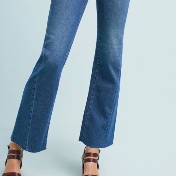 Anthro Pilcro High Rise Cropped Flare Raw Hem Jean - Picture 2 of 15